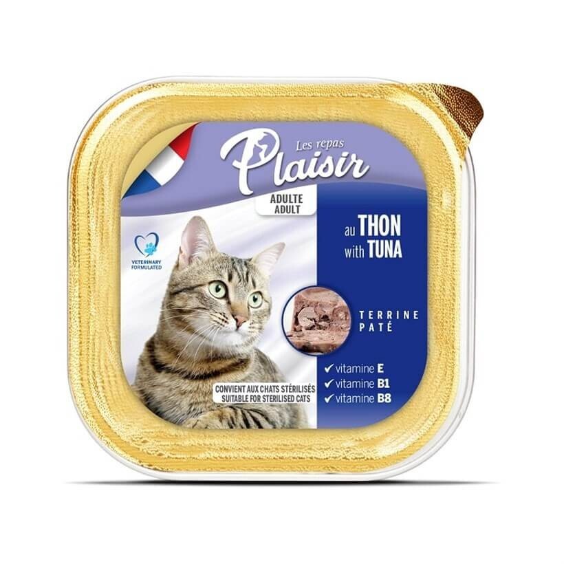 Plaisir Pate Ezme Ton Balıklı Kısırlaştırılmış Yetişkin Kedi Konservesi 100 GR | SRC: Barcode: 3428460051603